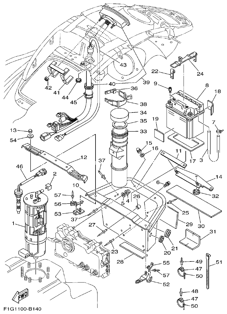 Yamaha F1G1 ELECTRICAL 2 parts diagram